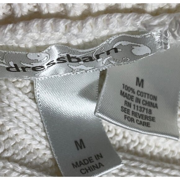 Dressbarn Ivory Sweater Glam Boat Neck Cotton Textured Night Out Holiday Women M - Picture 6 of 11